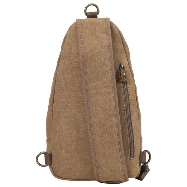 TRP0551 Troop London Classic Sling Bag, One Strap Backpack Brown - RUTHERFORD & Co
