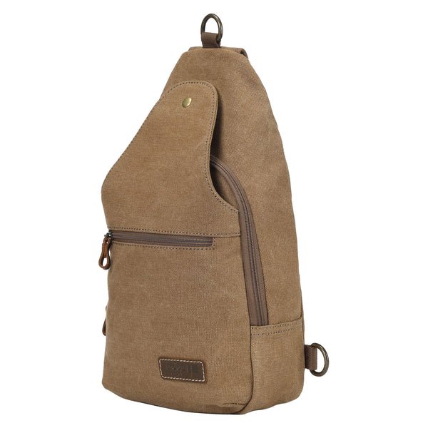 TRP0551 Troop London Classic Sling Bag, One Strap Backpack Brown - RUTHERFORD & Co
