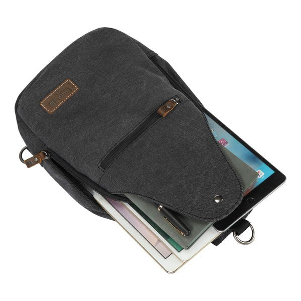 TRP0551 Troop London Classic Sling Bag, One Strap Backpack Charcoal - RUTHERFORD & Co