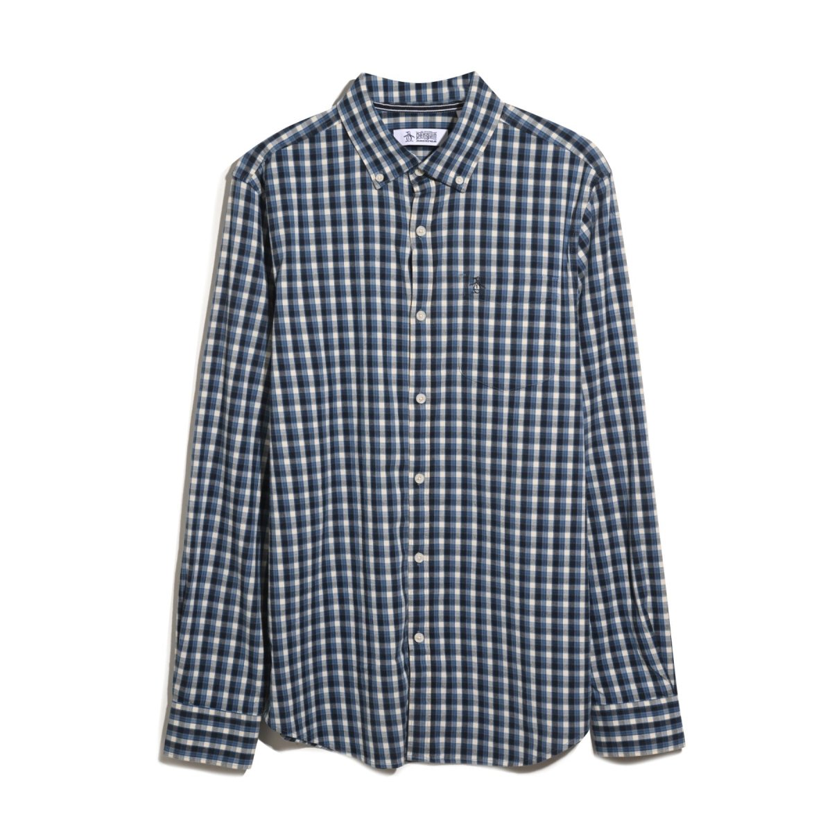 Twill Check Shirt In Copen Blue - RUTHERFORD & Co