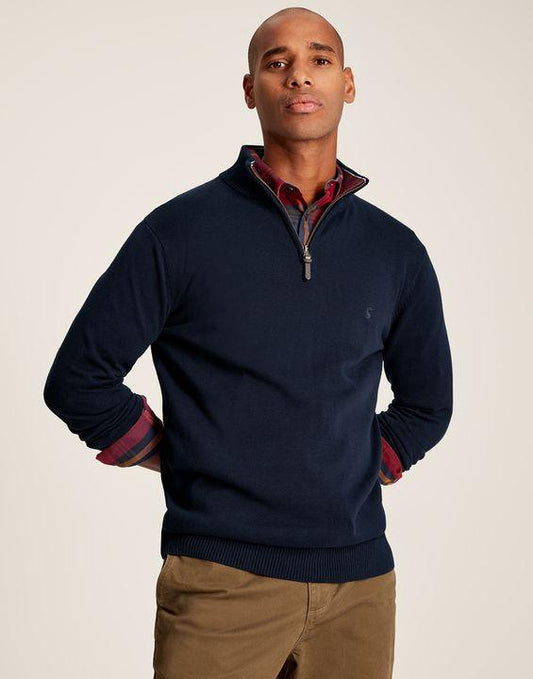 Hillside Quarter Zip Funnel Neck Jumper - RUTHERFORD & Co