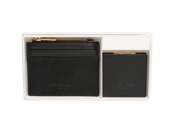 Verona Coin Purse w Mirror Gift Set/Black - RUTHERFORD & Co