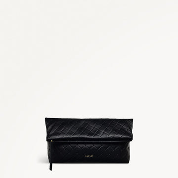 WEAVER LANE/BLACK/MEDIUM FLAPOVER CLUTCH - RUTHERFORD & Co