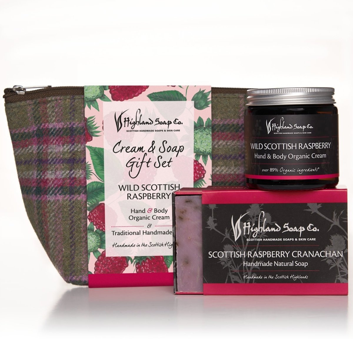 Wild Scottish Raspberry Hand & Body Cream with Soap Gift Bag - RUTHERFORD & Co