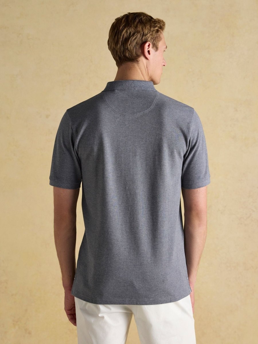 Woody Grey Cotton Pique Polo Shirt - RUTHERFORD & Co