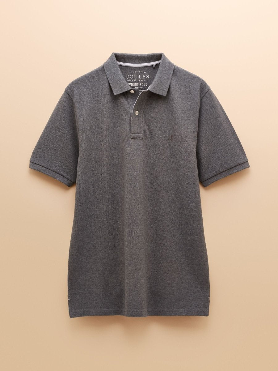 Woody Grey Cotton Pique Polo Shirt - RUTHERFORD & Co