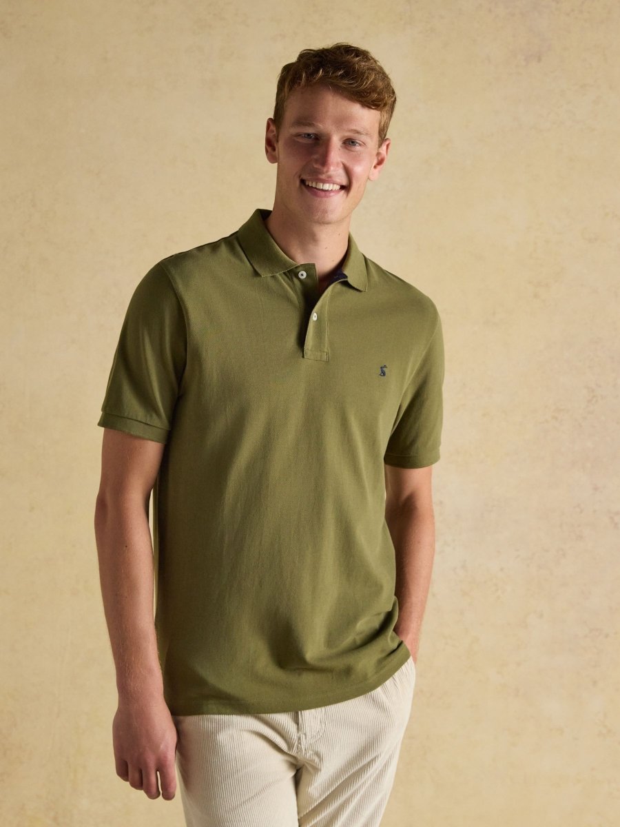 Woody Khaki Green Cotton Pique Polo Shirt - RUTHERFORD & Co
