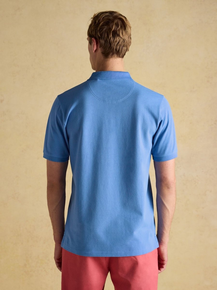 Woody Light Blue Cotton Pique Polo Shirt - RUTHERFORD & Co