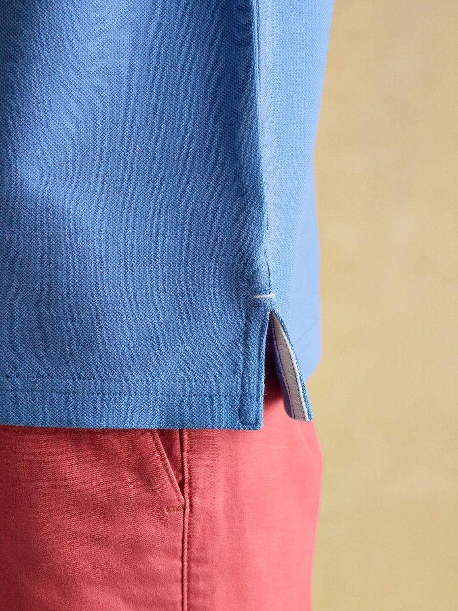 Woody Light Blue Cotton Pique Polo Shirt - RUTHERFORD & Co