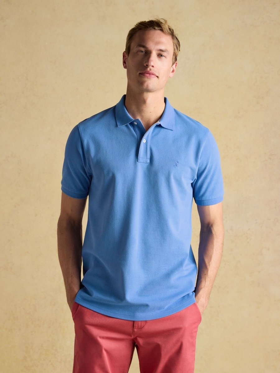 Woody Light Blue Cotton Pique Polo Shirt - RUTHERFORD & Co