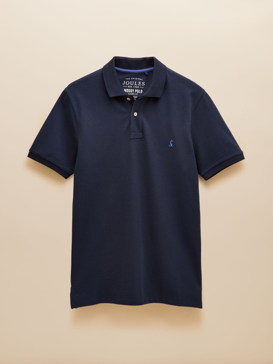 Woody Navy Cotton Pique Polo Shirt - RUTHERFORD & Co