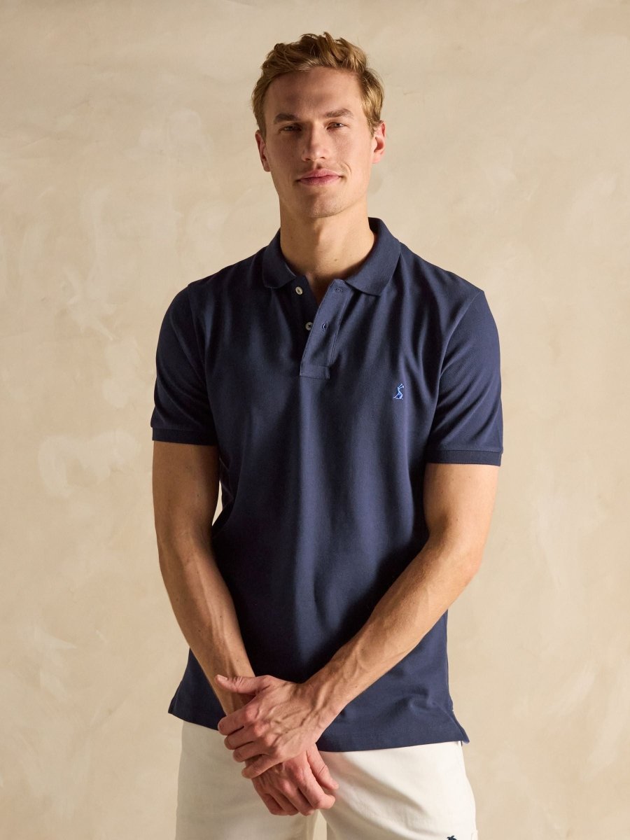 Woody Navy Cotton Pique Polo Shirt - RUTHERFORD & Co