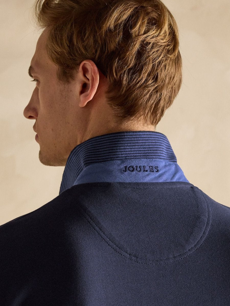 Woody Navy Cotton Pique Polo Shirt - RUTHERFORD & Co