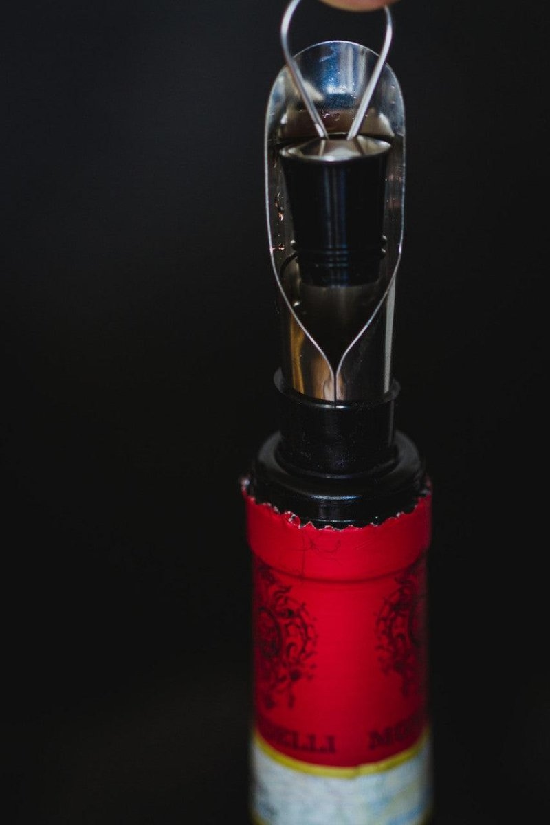 BarCraft Stainless Steel Wine Pourer with Stopper - RUTHERFORD & Co