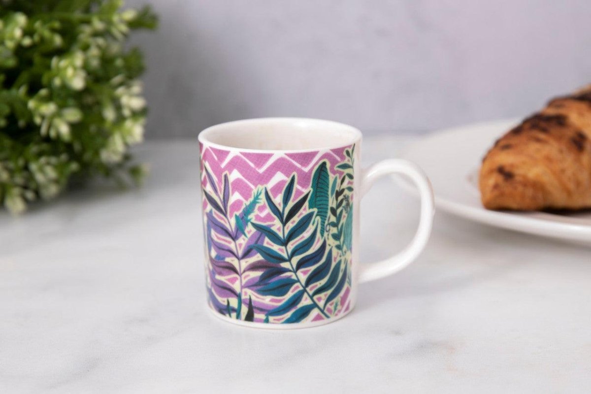 KitchenCraft Espresso Mug Exotic Leaves Design - RUTHERFORD & Co
