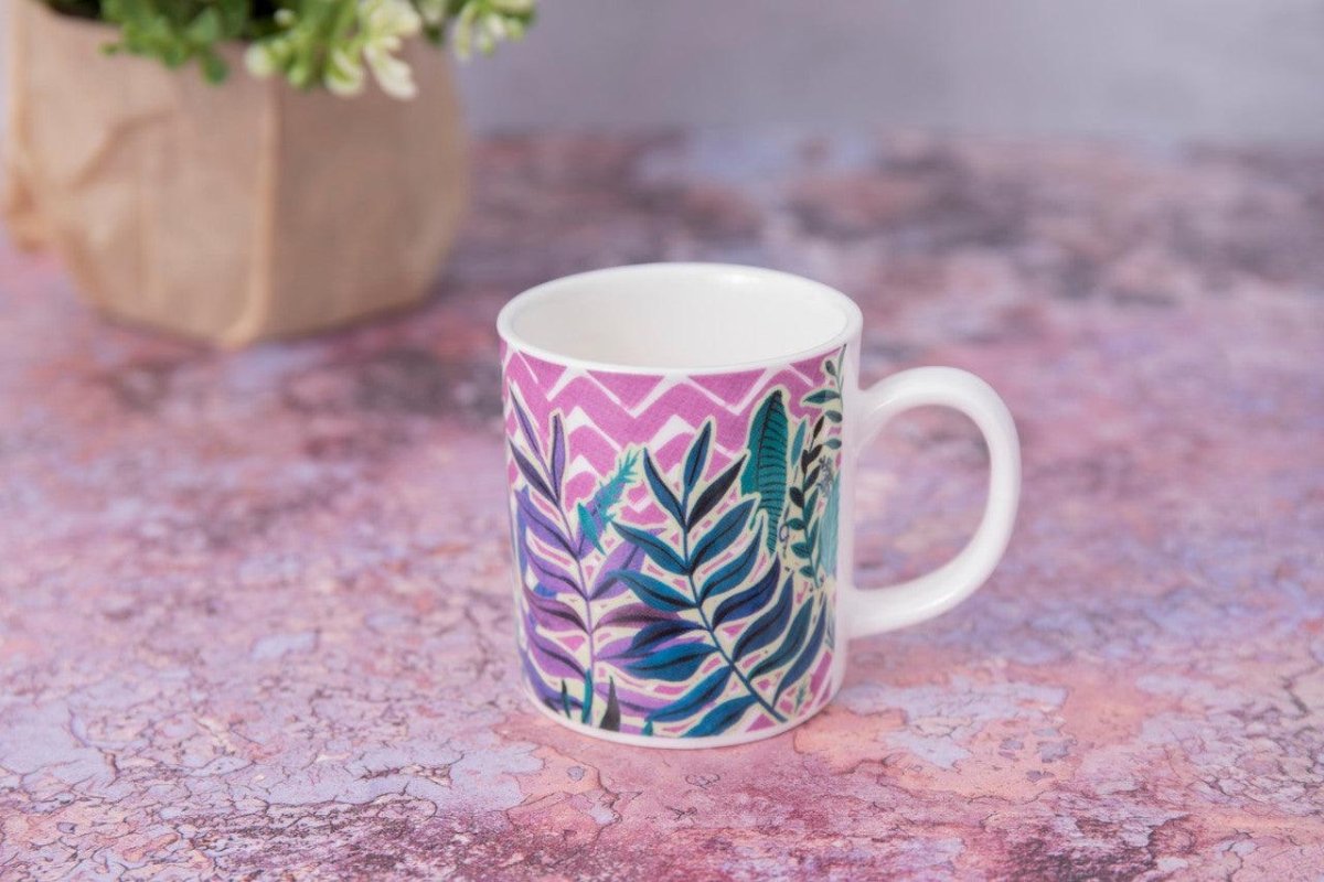 KitchenCraft Espresso Mug Exotic Leaves Design - RUTHERFORD & Co