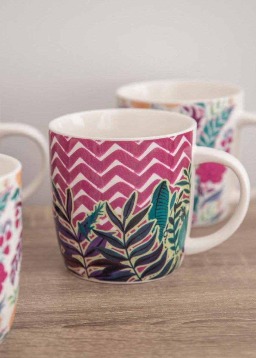 KitchenCraft Espresso Mug Exotic Leaves Design - RUTHERFORD & Co