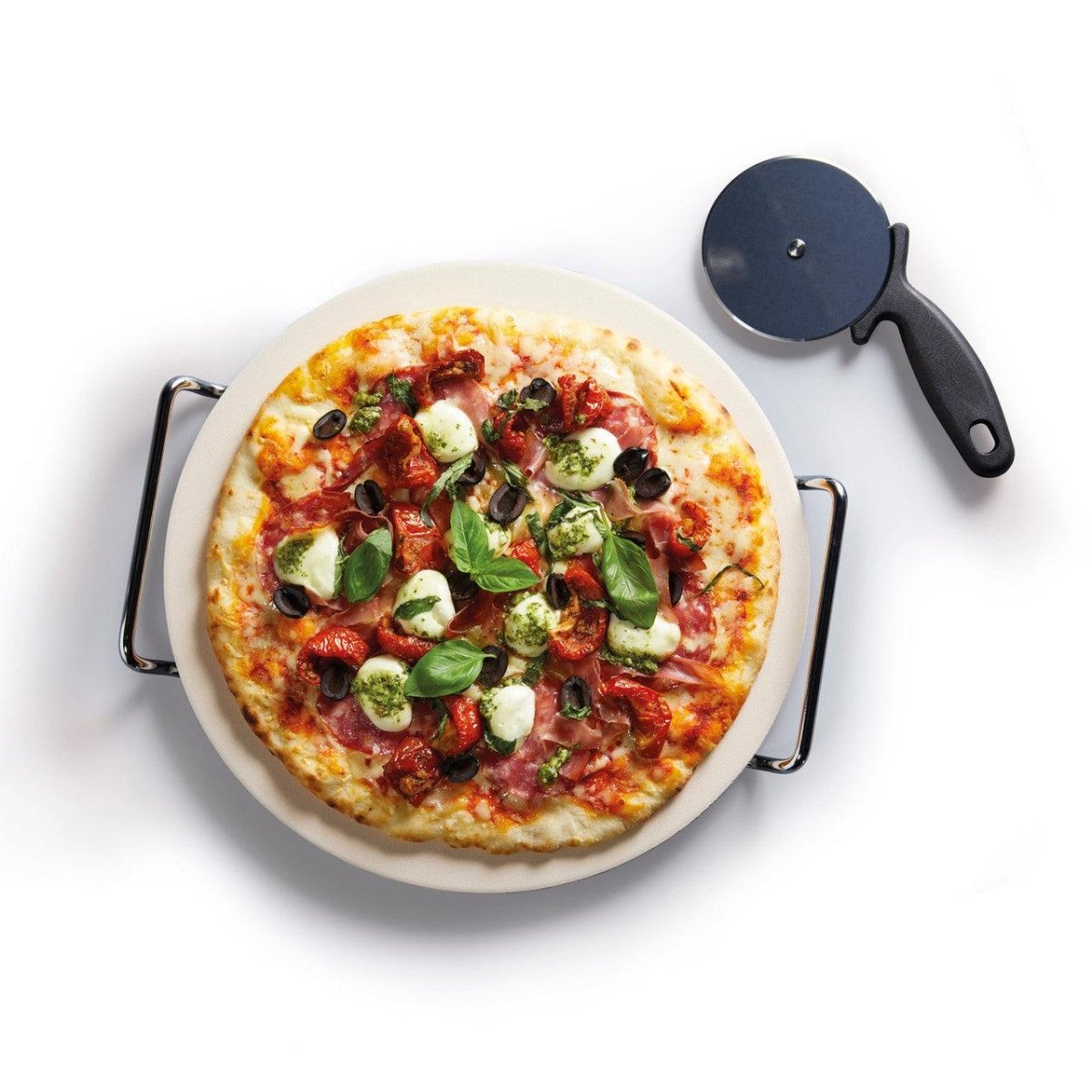 KitchenCraft World of Flavours Italian Pizza Stone Set - RUTHERFORD & Co