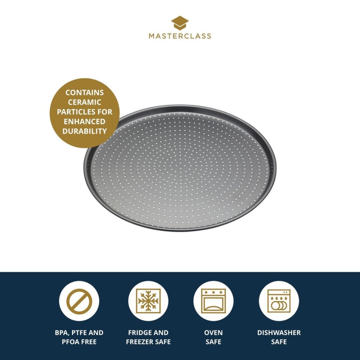 MasterClass Crusty Bake Non - Stick Pizza Tray - RUTHERFORD & Co