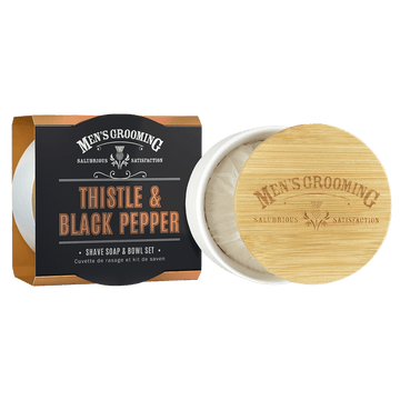 Thistle & Black Pepper Shave Soap & Bowl Set 100g - RUTHERFORD & Co