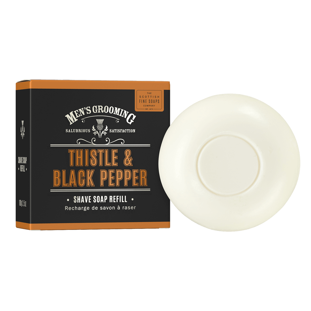 Thistle & Black Pepper Shave Soap Refill 100g - RUTHERFORD & Co