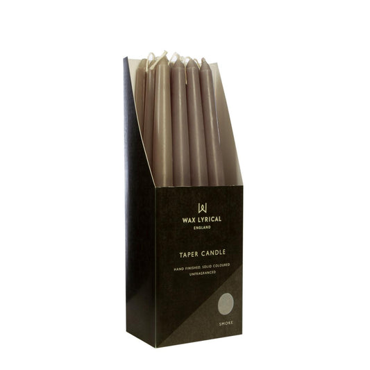 Unfragranced taper candle - Smoke 25cm - RUTHERFORD & Co