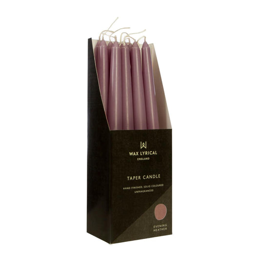Unfragranced taper candle - Evening heather 25cm - RUTHERFORD & Co