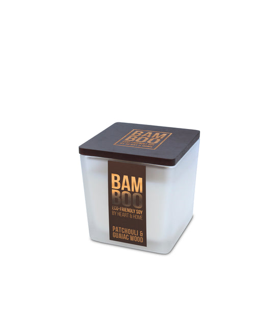 Bamboo Small Jar Candle - Patchouli & Guaiac Wood