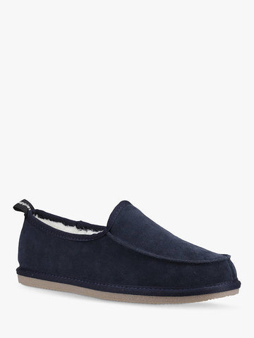 Charles Suede Slip On Moccasin Slippers, Navy