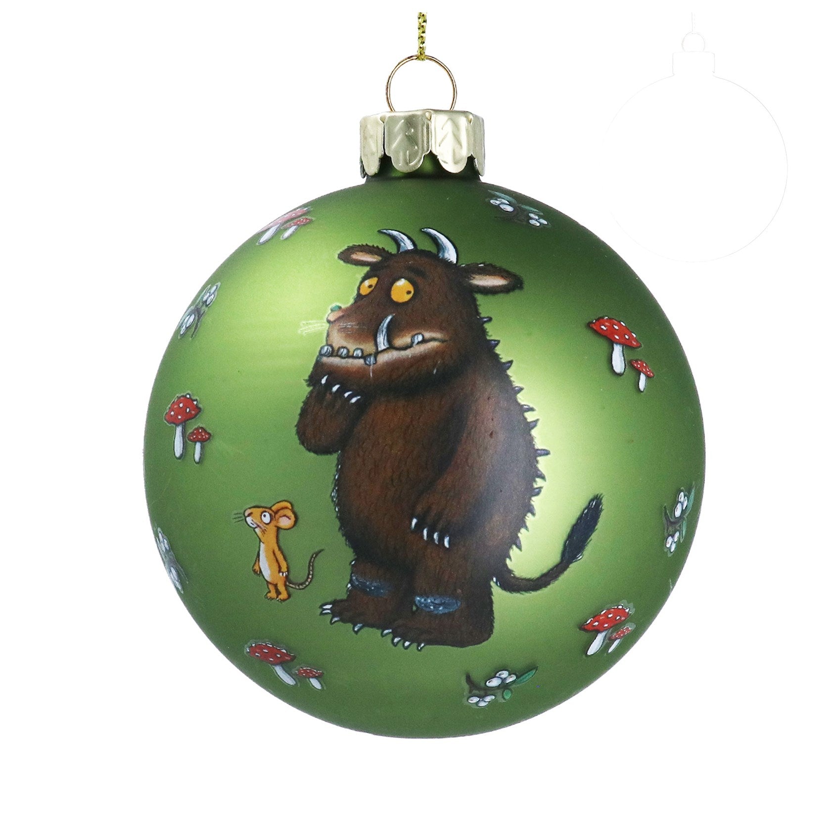 Gruffalo & Mouse Glass Ball/Matt Apple Green