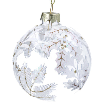 Glass Ball, 8cm – Clear – Winter Spray