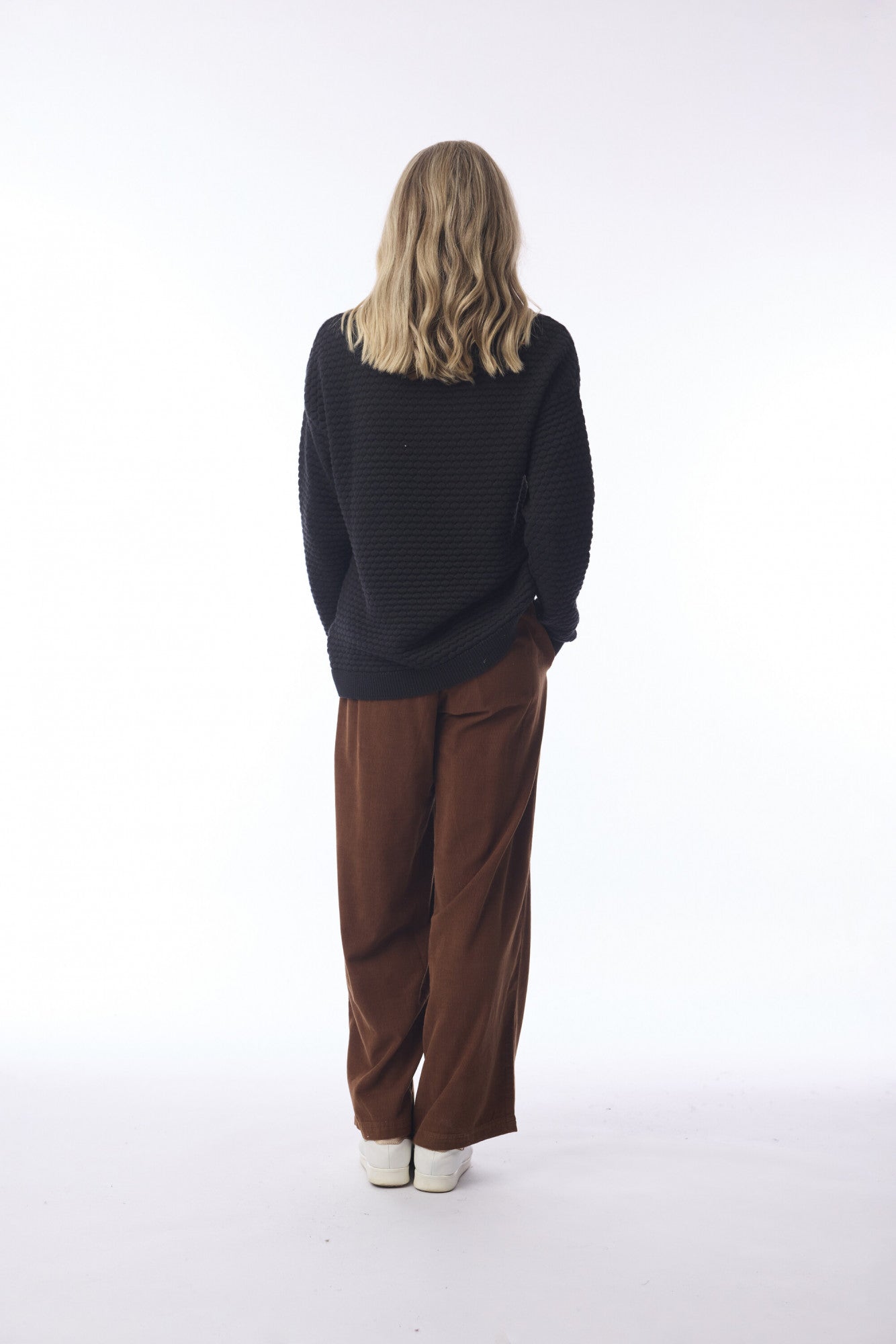 Cord Solid Trouser Flared Tan