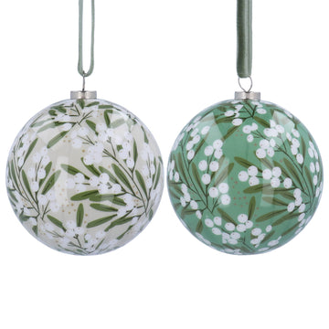 Mistletoe Green Ivory Acrylic Ball/Astd