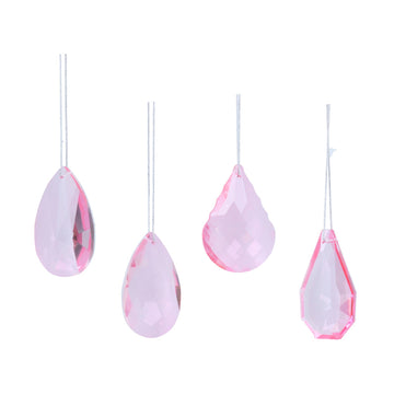 Pale Pink Crystals Glass Decoration (6cm)