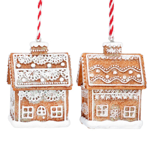 Gingerbread 'Lace' House Resin Decoration (6cm)