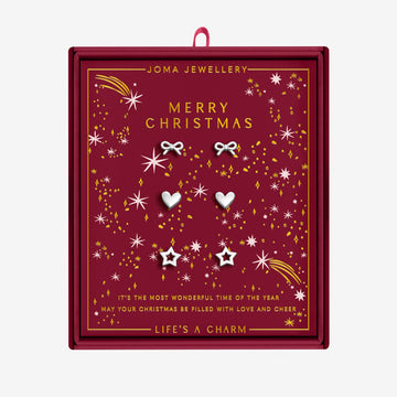 Christmas Life's A Charm 'Merry Christmas' Stud Earrings
