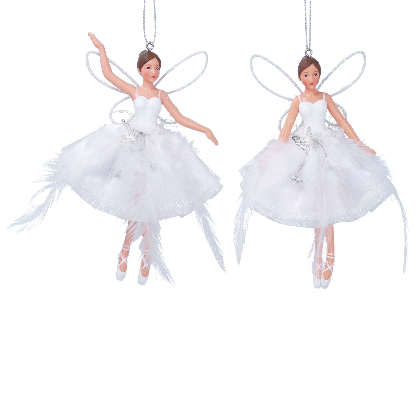 Resin Organza White Feather Fairy Dec/Astd