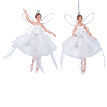 Resin Organza White Feather Fairy Dec/Astd