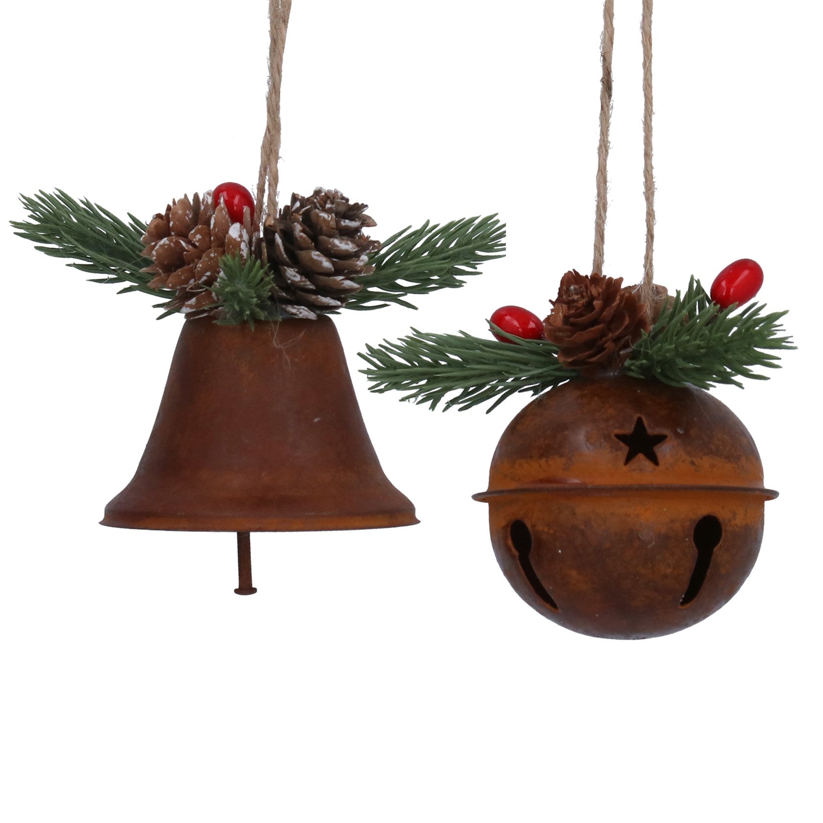 Rust coloured Bells w Sprig Dec/Astd