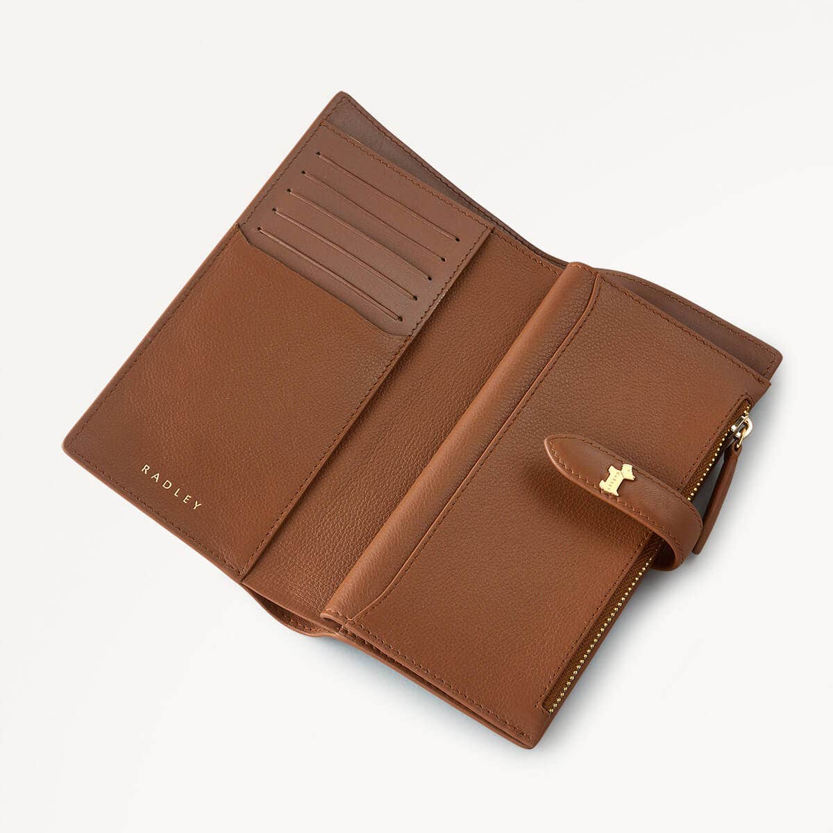 Willis Street Leather Large Bifold Purse in Saddle - 110783