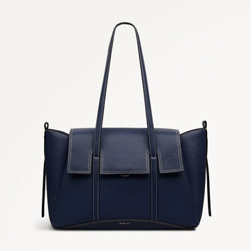 The Chancery Medium Flapover Shoulder Naval - 113825