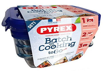 Pyrex Cook and Go Batch Set of 3 Glass Cooking Dish