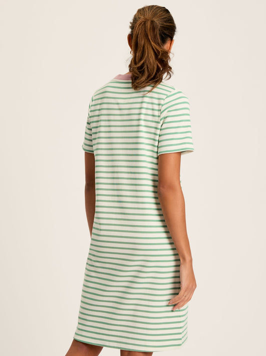 Eden Green/White Jersey T-Shirt Dress