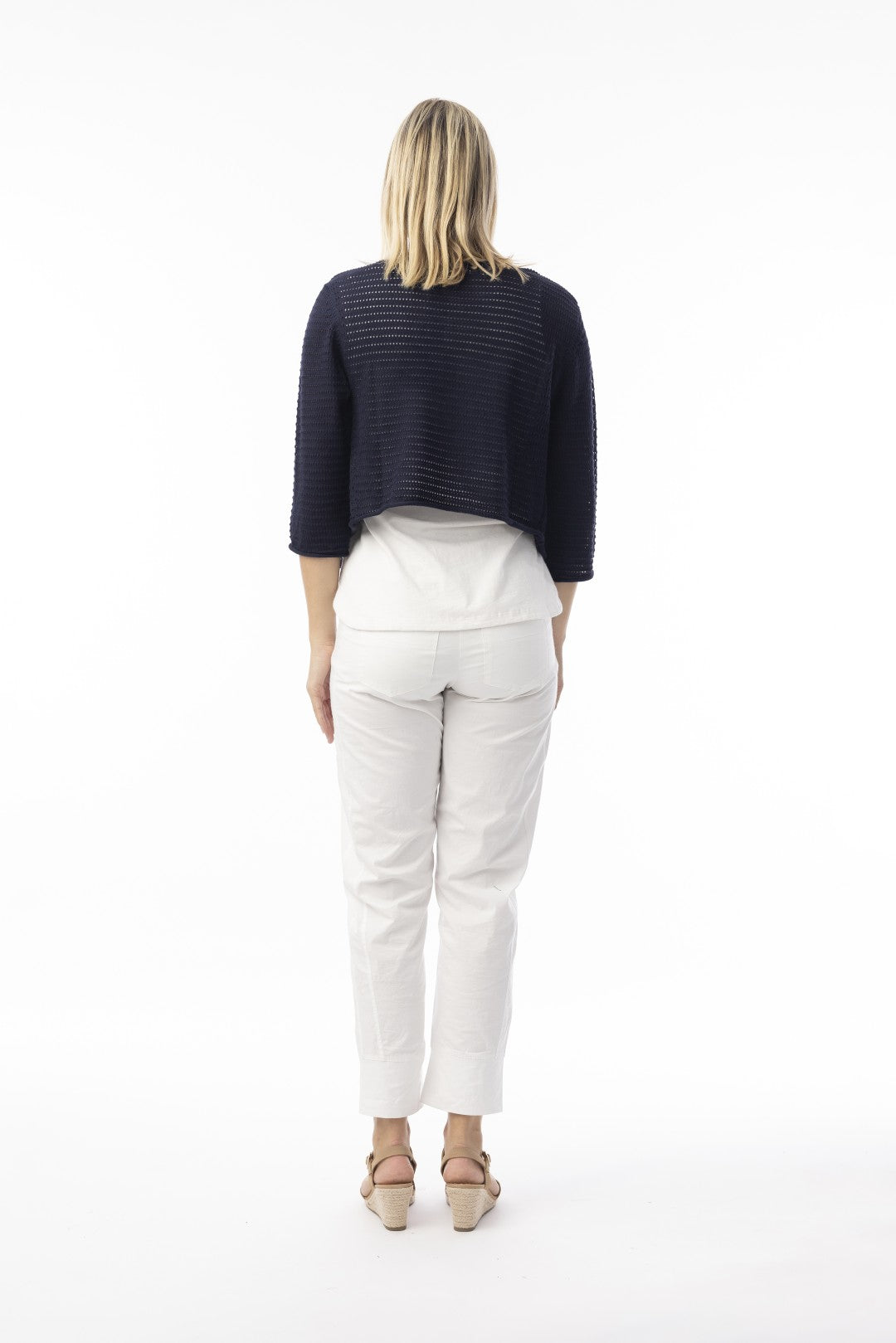 Essentials Tie Shrug Knit Navy