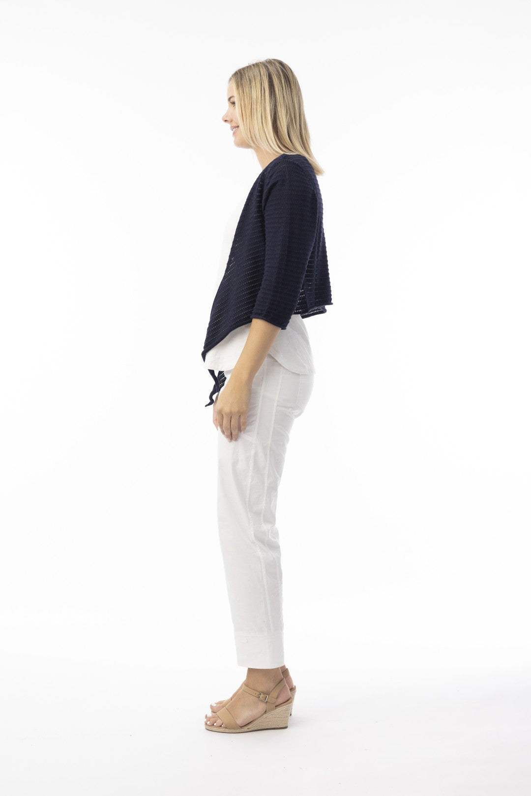 Essentials Tie Shrug Knit Navy