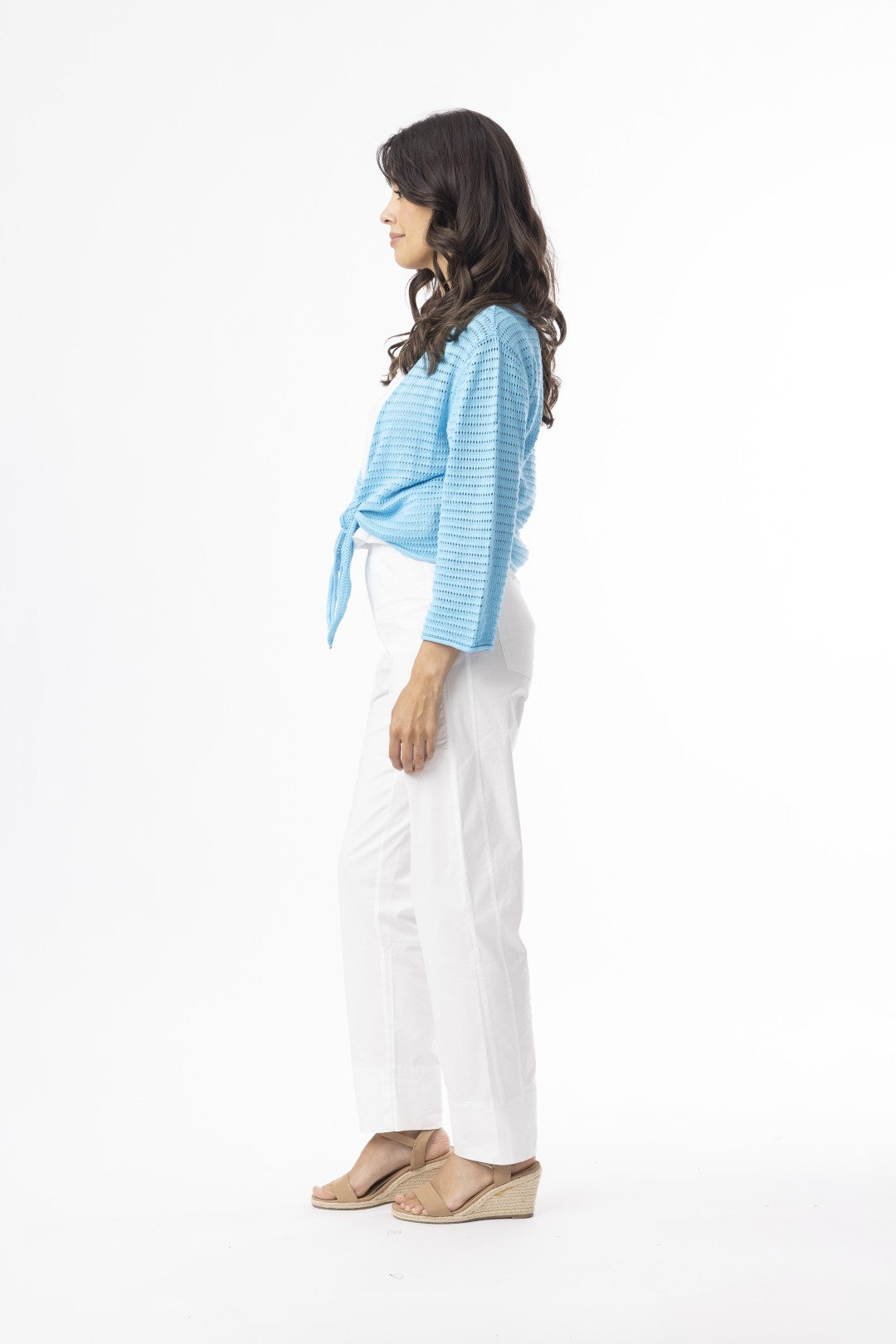 Essentials Tie Shrug Knit Turquoise