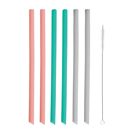 Pure Set Of 6 Silicone Straight Straws - RUTHERFORD & Co