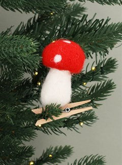 Felted Wool Mix Toadstool On Peg