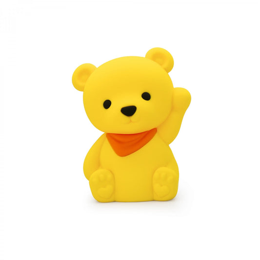 MEDIUM COLOUR CHANGING LED NIGHT LIGHT | YELLOW TEDDY BEAR WITH ORANGE SCARF