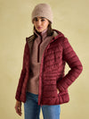 Kenley Dark Red Showerproof Padded Coat with Hood